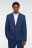 Пиджак slim fit однобортный из костюмной ткани - цвет синий - 1