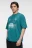 Футболка oversize хлопковая с принтом в стиле аниме - цвет зеленый - 4