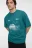 Футболка oversize хлопковая с принтом в стиле аниме - цвет зеленый - 2