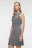 Платье-майка мини вискозное облегающее тонкой вязки - цвет серый - 3