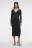 Платье миди облегающее с запахом на груди и разрезом - цвет черный - 4