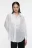 Блузка-рубашка oversize шифоновая прозрачная с манишкой - цвет белый - 3