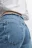 Джинсы широкие рваные с обрезанным поясом - цвет голубой - 6
