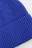 Шапка-бини вязаная вискозная с отворотом - цвет синий - 4