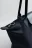 Сумка-тоут текстильная с ручками на плечо и клапаном - цвет черный - 3