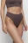 Трусы-стринги бесшовные в рубчик с высокой посадкой - цвет коричневый - 1