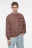 Свитшот хлопковый с накладным карманом на груди - цвет коричневый - 2