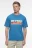 Футболка прямая хлопковая с принтом в стиле ретро - цвет синий - 3
