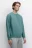 Свитшот oversize хлопковый однотонный с начесом - цвет зеленый - 3