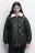 Куртка-бомбер oversize из искусственной кожи с меховым воротником - цвет черный - 2