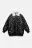 Куртка-бомбер oversize из искусственной кожи с меховым воротником - цвет черный - 8
