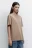 Футболка oversize из мерсеризованного хлопка - цвет бежевый - 3