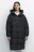 Пальто oversize стеганое длинное с капюшоном - цвет черный - 1