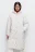 Пальто oversize стеганое с капюшоном и разрезами - цвет молочный - 1