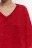 Джемпер oversize крупной вязки с V-вырезом - цвет красный - 6