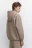 Худи oversize утепленная с капюшоном и карманом - цвет бежевый - 4