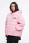 Куртка oversize короткая утепленная с капюшоном - цвет розовый - 3