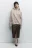 Худи oversize утепленная в полоску с капюшоном - цвет бежевый - 1