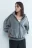Толстовка на молнии oversize с вареным эффектом - цвет серый - 3