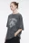 Футболка oversize хлопковая в стиле гранж - цвет серый - 3
