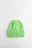 Шапка-бини вязаная в рубчик с широким отворотом - цвет зеленый - 1