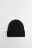 Шапка-бини вязаная однотонная в рубчик - цвет черный - 1
