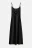 Платье-комбинация миди атласное на тонких бретелях - цвет черный - 8