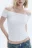 Топ off-shoulders из фактурной ткани - цвет белый - 6