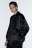 Куртка-бомбер oversize из атласной ткани - цвет черный - 3