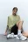 Футболка oversize спортивная из сетки с принтом - цвет зеленый - 1