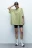 Футболка oversize спортивная из сетки с принтом - цвет зеленый - 5