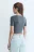 Футболка-топ облегающая в рубчик - цвет серый - 4