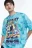 Футболка oversize с эффектом тай-дай и принтом - цвет зеленый - 2