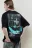 Футболка oversize с принтом в стиле аниме - цвет черный - 1