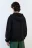 Худи на молнии oversize с капюшоном - цвет черный - 4
