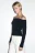 Топ-лонгслив off shoulders в рубчик - цвет черный - 3