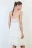 Платье-сарафан мини свободное с вязаным лифом - цвет белый - 5