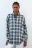 Рубашка oversize хлопковая в клетку - цвет синий - 4