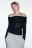 Топ off shoulders с длинными рукавами - цвет черный - 2