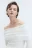 Джемпер off-shoulders тонкой вязки - цвет молочный - 1