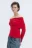Джемпер off-shoulders тонкой вязки - цвет красный - 3