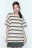 Футболка oversize в полоску с вышивкой на груди - цвет бежевый - 2