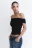 Топ off-shoulders облегающий в рубчик - цвет черный - 3