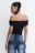 Топ off-shoulders облегающий в рубчик - цвет черный - 4