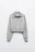 Свитшот укороченный с воротником на молнии - цвет серый - 9