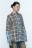 Рубашка oversize из фланели с имитацией второго слоя - цвет синий - 3