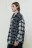 Рубашка oversize клетчатая с открытыми срезами - цвет черный - 3