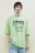 Футболка oversize хлопковая с принтом - цвет зеленый - 2