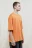 Футболка oversize хлопковая однотонная - цвет оранжевый - 3