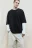 Футболка oversize хлопковая однотонная - цвет черный - 1